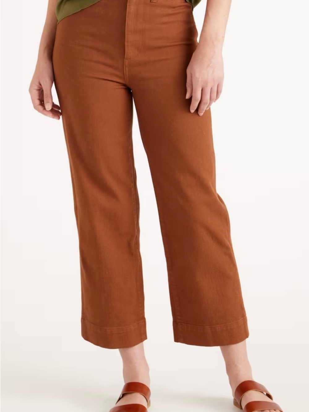 Quince Organic Stretch Cotton Twill Wide Leg Crop